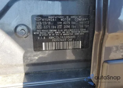 2018 Hyundai Ioniq Sel z USA, uszkodzony, nr VIN KMHC75LC4JU084485